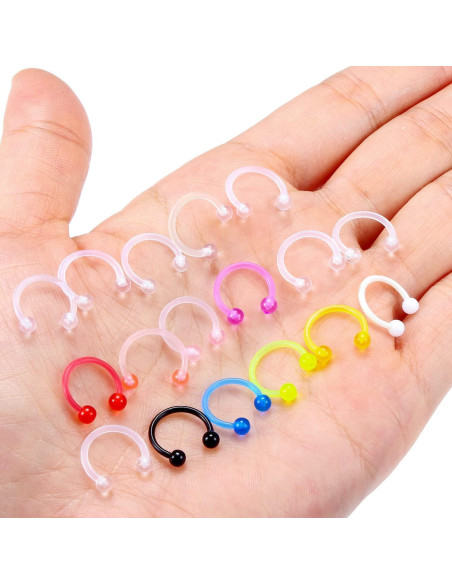 Anillos de Septum Acrílicos Yaalozei 14G 8mm 10mm 12mm
