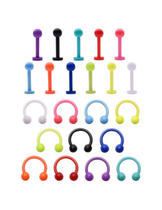 Aretes de Cartílago D.Bella 16G Bioflex Transparente 20pcs