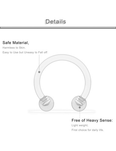 Anillos de Septum Acrílicos Yaalozei 14G 8mm 10mm 12mm