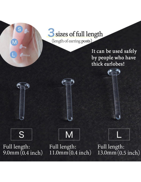 Pendientes de Stud Hipoalergénicos Piena 13mm Vidrio Templado