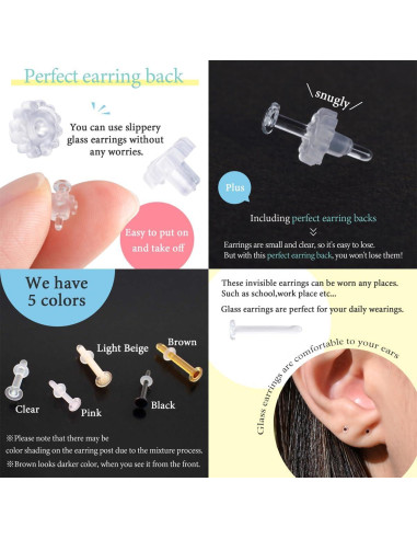 Pendientes de Stud Hipoalergénicos Piena 13mm Vidrio Templado