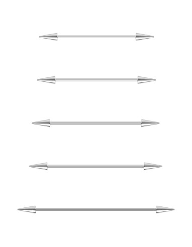 Aretes de Barra Industrial Acero Quirúrgico 38-60mm 5 Piezas