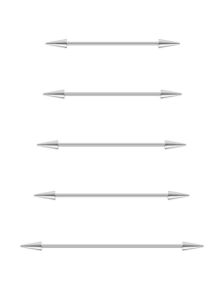 Aretes de Barra Industrial Acero Quirúrgico 38-60mm 5 Piezas