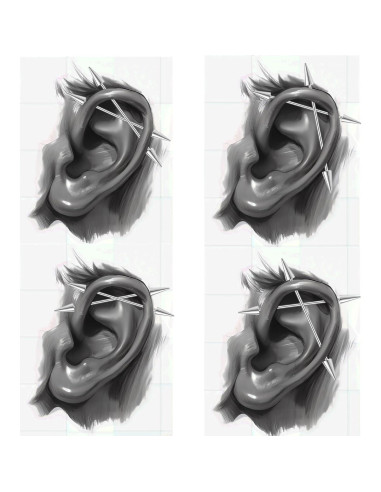 Aretes de Barra Industrial Acero Quirúrgico 38-60mm 5 Piezas