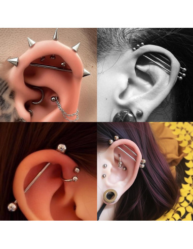 Aretes de Barra Industrial Acero Quirúrgico 38-60mm 5 Piezas