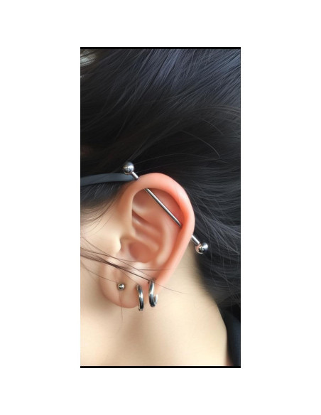 Aretes de Barra Industrial Acero Quirúrgico 38-60mm 5 Piezas