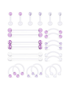 Reteadores de Piercing Corporal Hoeudjo 24Pcs Acrílico Flexible