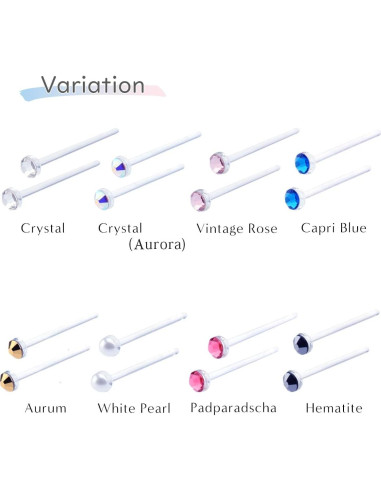 Pendientes de Stud de Vidrio Templado Piena 16G 10mm Hipoalergénicos