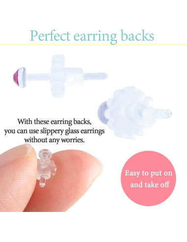 Pendientes de Stud de Vidrio Templado Piena 16G 10mm Hipoalergénicos