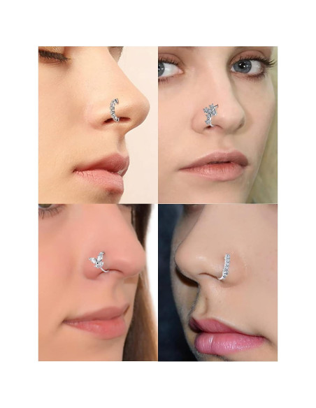 Aros Nasales Vsnnsns 20G Acero Quirúrgico 316L 8mm Colores Mixtos Aros Nasales Vsnnsns 20G Acero Quirúrgico 316L 8mm Colores Mixtos