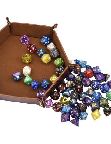 Juego de Dados Poliedricos DND Awpeye 25 Piezas con Bolsa