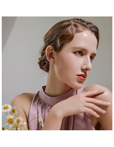 15PCS Anillos de Nariz Vegolita 20G Acero Inoxidable Mujeres