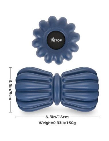 Bola de Masaje TETOP Doble Lacrosse 16 cm Azul