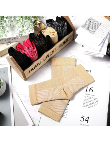 Geyoga 7 Pares Mangas de Compresión para Tobillo Alivio Dolor