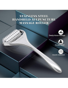 Rodillo de Masaje de Acupuntura Acero Inoxidable 13cm 2