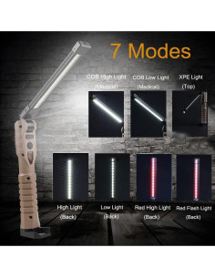 Luz de trabajo LED LUXJUMPER 2000 lúmenes 7 modos recargable 2