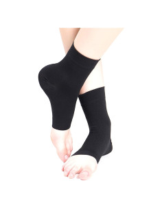 Manga de Compresión para Tobillo HY - Soporte Transpirable Extra Grande Negro