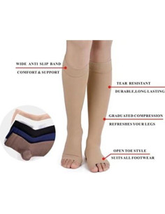 Calcetines de Compresión Sin Punta SKUNDU 15-20 mmHg 6 Pares 2