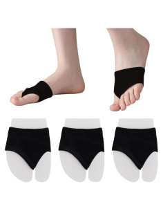 3 Pares Calcetines Peep Toe SooGree para Mujeres - Negros