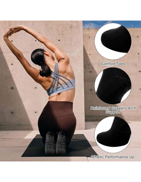 3 Pares de Calcetines Antideslizantes para Yoga Pddstance