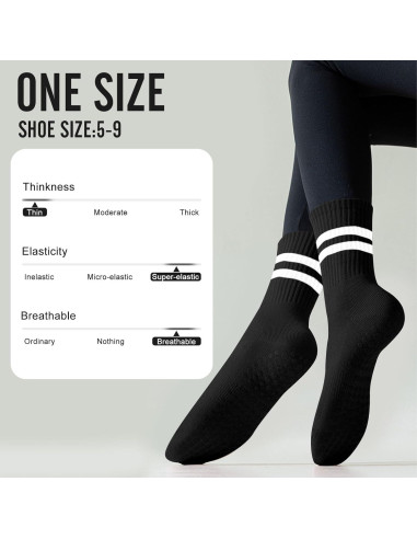 3 Pares de Calcetines Antideslizantes para Yoga Pddstance