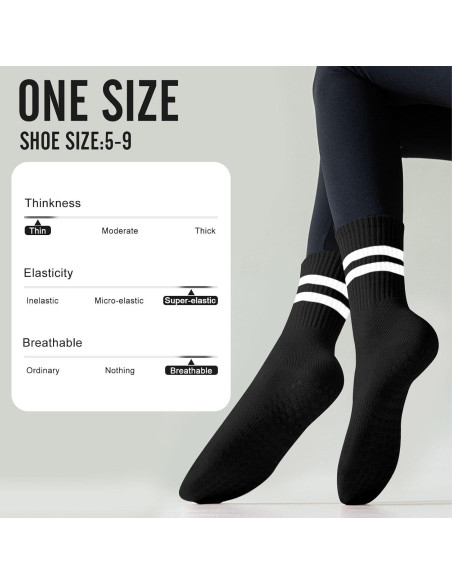 3 Pares de Calcetines Antideslizantes para Yoga Pddstance