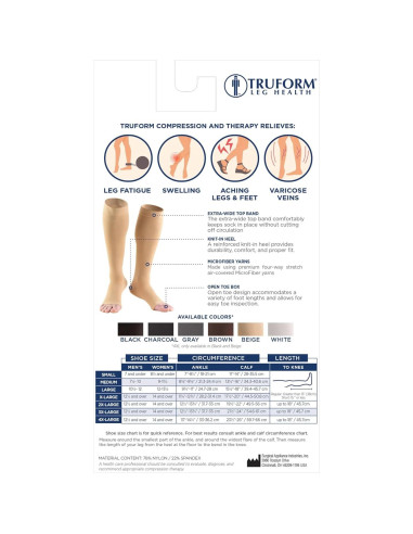 Medias de Compresión Microfibra Truform 20-30 mmHg Beige Grande