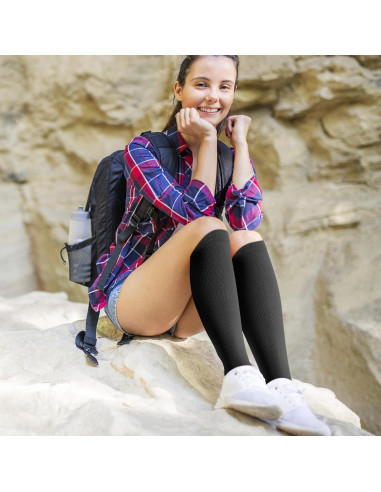 4 Pares de Medias de Compresión CACASO Punta Abierta 15-20 mmHg