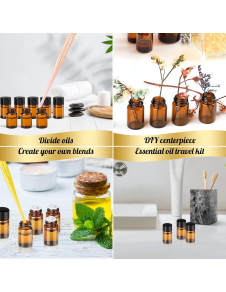 Botellas de Vidrio Ámbar 2ml Teenitor - Paquete de 100 Unidades