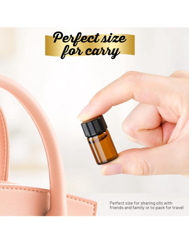 Botellas de Vidrio Ámbar 2ml Teenitor - Paquete de 100 Unidades