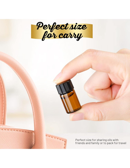 Botellas de Vidrio Ámbar 2ml Teenitor - Paquete de 100 Unidades