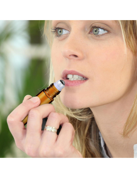 30 Botellas de Aceite Esencial Domensi 10ml Ámbar con Rodillo