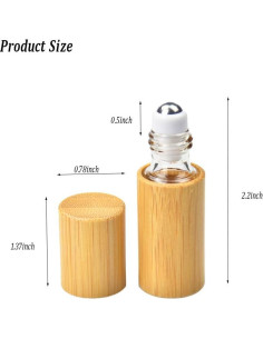 AUHOKY 12 Botellas de Rodillo de Bambú 5ml para Aceites Esenciales 2
