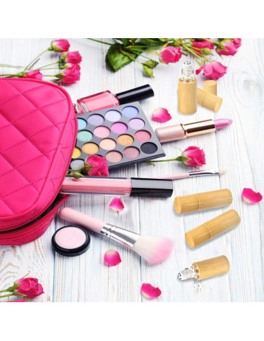 AUHOKY 12 Botellas de Rodillo de Bambú 5ml para Aceites Esenciales