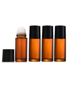 Botellas de vidrio ámbar Wresty 50ml - Set de 4, a prueba de fugas