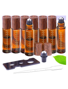 Paquete de 8 Botellas de Rodillo de Vidrio Ámbar 10ml Matifaner