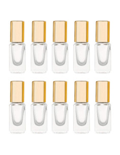 Botellas de Vidrio Cuadradas 3ml con Rodillo Acero - Paquete 10