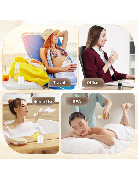 8 Botellas de Vidrio 30ml con Rodillo para Aceite Esencial