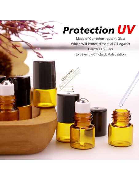 Paquete de 60 botellas de vidrio ámbar 2ml con rodillo Matifaner Paquete de 60 botellas de vidrio ámbar 2ml con rodillo Matifaner