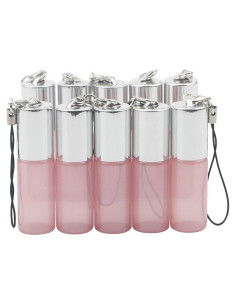 10 Botellas de Rodillo de Vidrio 5ml Rosa Perlado Newzoll
