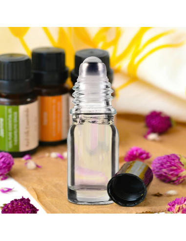 Jucoan 40 Botellas de Vidrio 5ml con Rodillo Acero Inoxidable