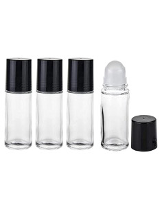 4 Botellas de Rodillo de Vidrio 50ml Lokusel para Aceites