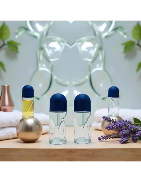 2 Botellas de Vidrio 50ml con Rodillo Galepromot Recargables