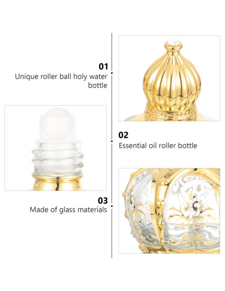 Botellas de Perfume Vintage Housoutil 10ml Vidrio Dorado