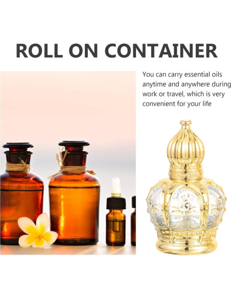 Botellas de Perfume Vintage Housoutil 10ml Vidrio Dorado