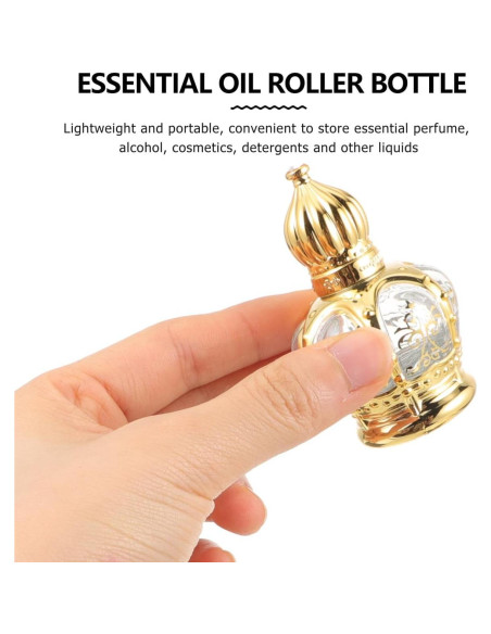 Botellas de Perfume Vintage Housoutil 10ml Vidrio Dorado