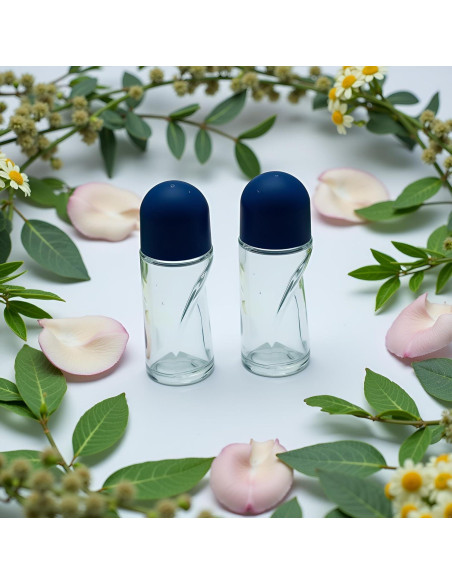 2 Botellas de Vidrio 50ml con Rodillo Galepromot Recargables