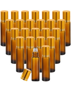 100 Botellas de Rodillo 10 ml Lnrueg Vidrio Marrón A Prueba de Fugas 2