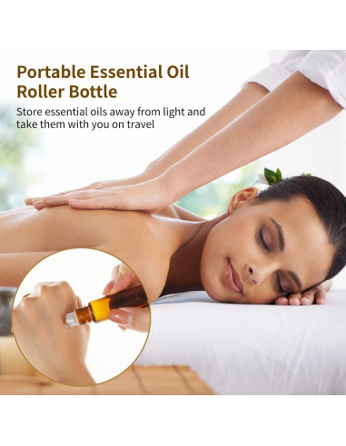 100 Botellas de Rodillo 10 ml Lnrueg Vidrio Marrón A Prueba de Fugas