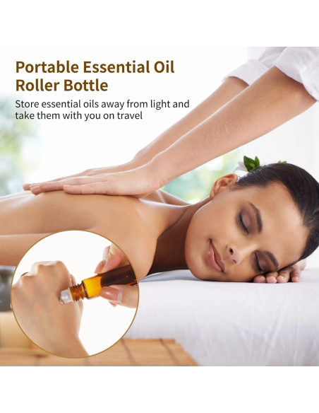 100 Botellas de Rodillo 10 ml Lnrueg Vidrio Marrón A Prueba de Fugas